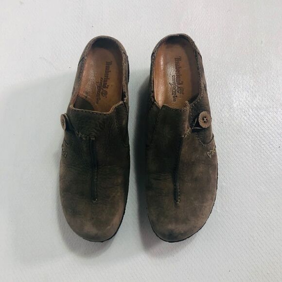 TIMBERLAND Womens Shoes 7M Brown Leather Wedge - Picture 2 of 7